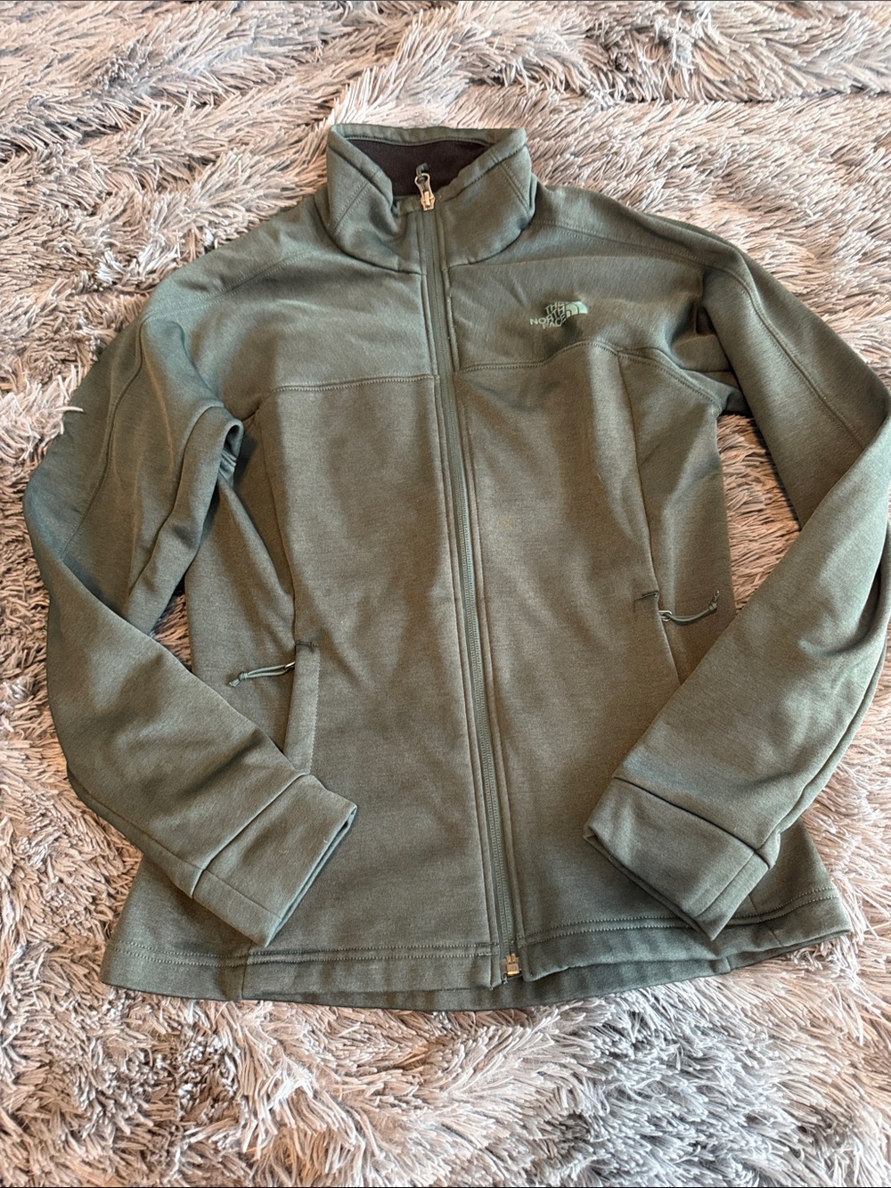 The North Face Olive Green Full-Zip Fleece Jacket — Women's